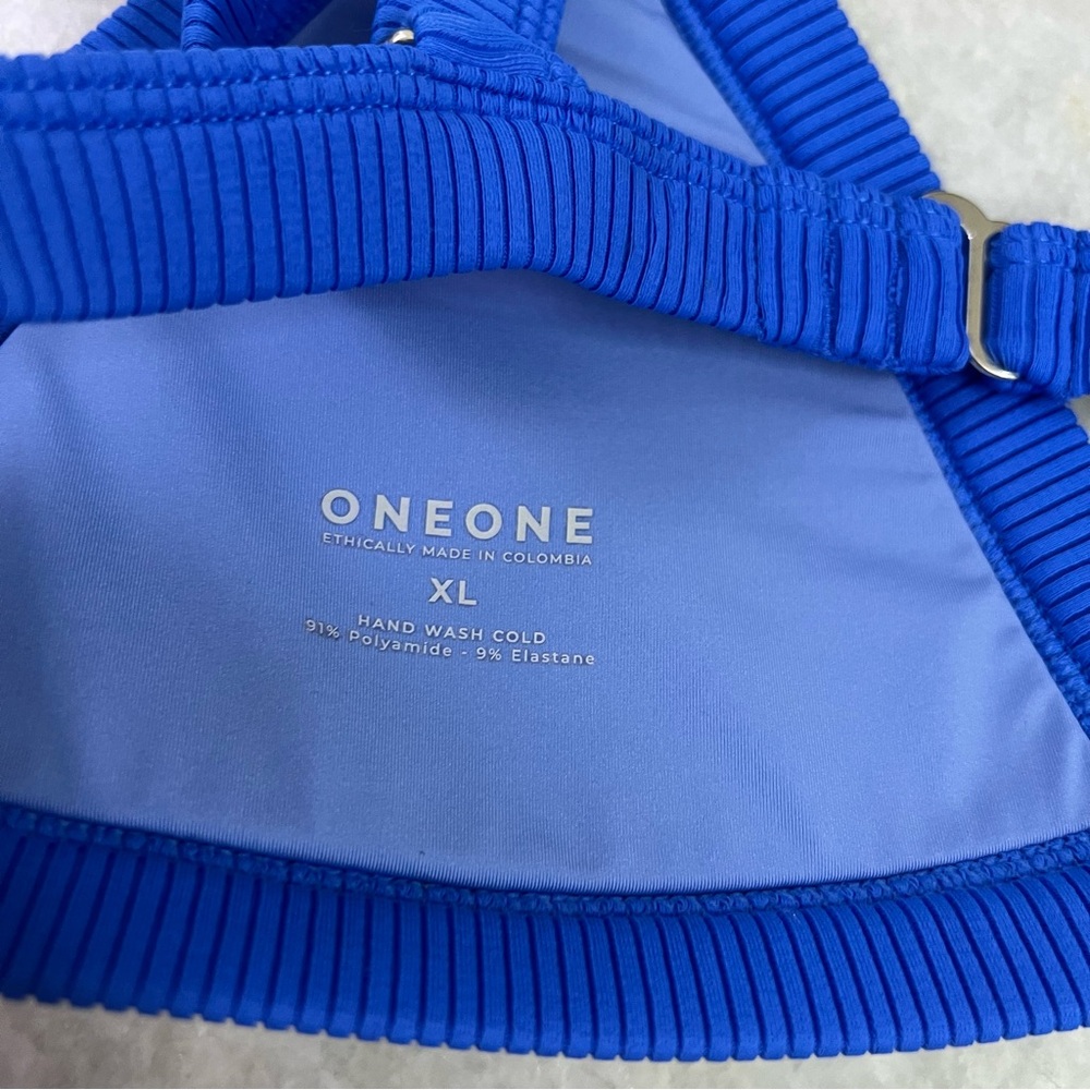 ONEONE Blue Bikini Top Size XL Kameron Triangle Swimwear - Picture 3 of 5